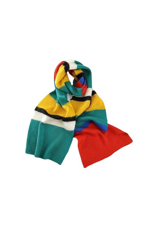 TOBILE Écharpe Femmes Classiques Écharpe Irisée Tricotée Hivernale-Rainbow,195 * 25 Cm