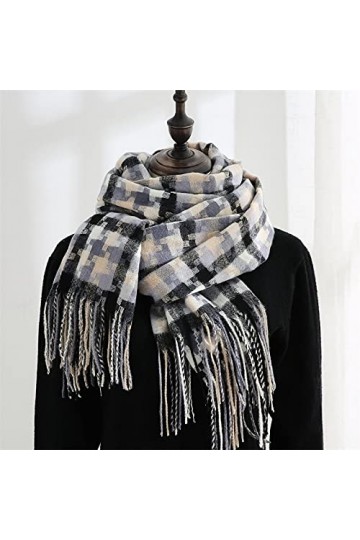 Foulard Echarpe Scarf Scarves Femme Écharpe Nouvelle Écharpe À Carreaux Femmes Long Gland Châle Mode Rue Écharpe Chaude Homme