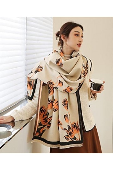 Foulard Echarpe Scarf Scarves Épais Écharpe Chaude Pied De Poule Conception Impression Femmes Châle Dame Wrap Écharpes Tricot