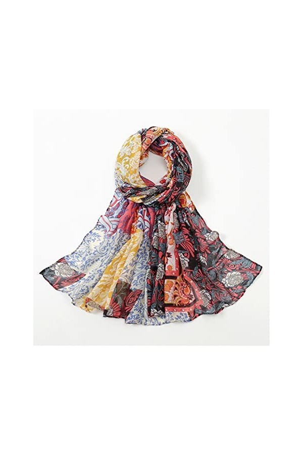 YOKWI Hijabs for Femmes, Longue écharpe châle, Lady Print Pashmina Stole Wrap Snood Hijab Veil Color : Vs50201, Size : 170 *