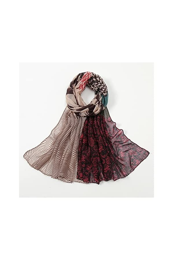 YOKWI Hijabs for Femmes, Longue écharpe châle, Lady Print Pashmina Stole Wrap Snood Hijab Veil Color : Vs50201, Size : 170 *
