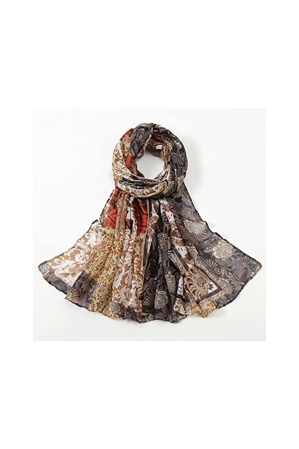 YOKWI Hijabs for Femmes, Longue écharpe châle, Lady Print Pashmina Stole Wrap Snood Hijab Veil Color : Vs50201, Size : 170 *