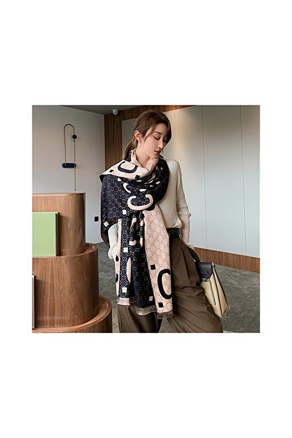 Srfghjs Écharpe 2020 Écharpe dhiver de Haute qualité cachemires Lady Pashmina Echarpes Femmes épais Chaud Couverture Wraps 