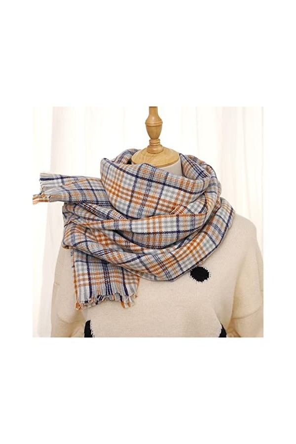 LXSWY écharpe Épais Chaud Hiver écharpe Design imprimé Femmes Cachemire Pashmina châle Dame Wrap Gland écharpes tricoté Homme