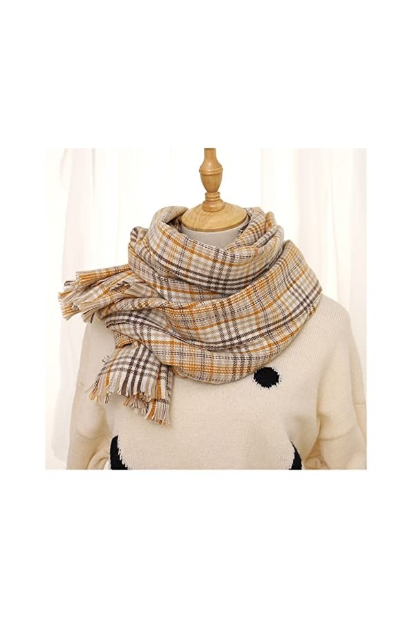 LXSWY écharpe Épais Chaud Hiver écharpe Design imprimé Femmes Cachemire Pashmina châle Dame Wrap Gland écharpes tricoté Homme