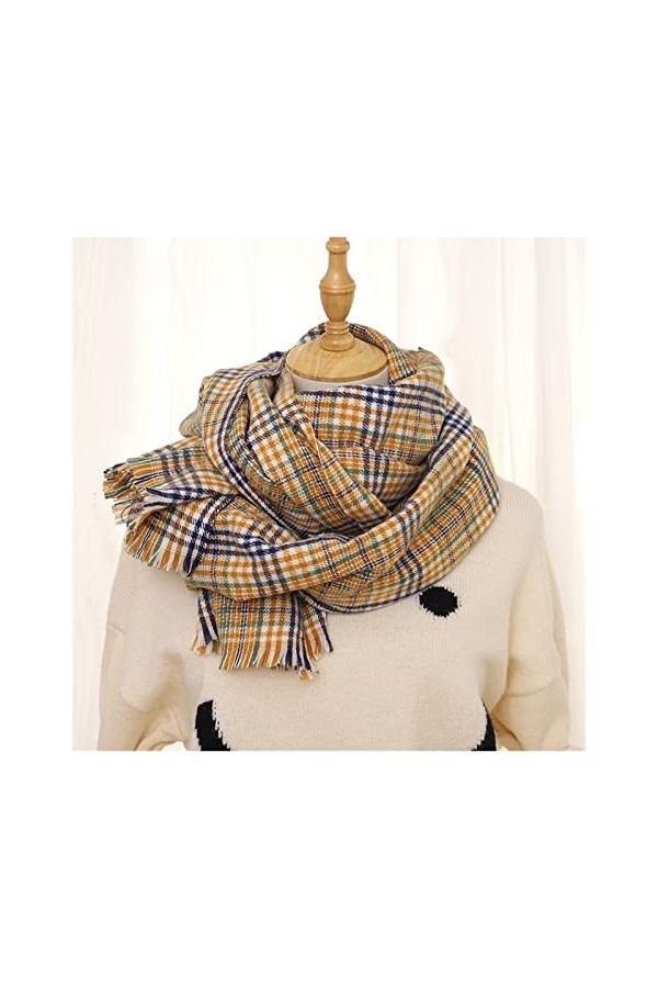 LXSWY écharpe Épais Chaud Hiver écharpe Design imprimé Femmes Cachemire Pashmina châle Dame Wrap Gland écharpes tricoté Homme