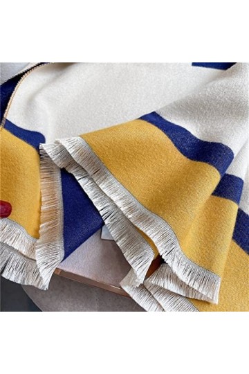 JIAQUAN-SHOP Écharpes Tassels Pashmina Chaud Hiver Cachemire Écharpe Femmes Nouveau épais Châles Chantiers Empression Imprime