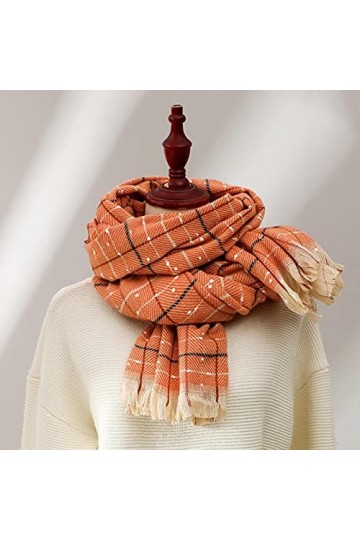 Foulard Echarpe Scarf Scarves La Nouvelle Écharpe De Grille De Couleur Femmes Version Coréenne Mode Japonaise Nouvelle Écharp