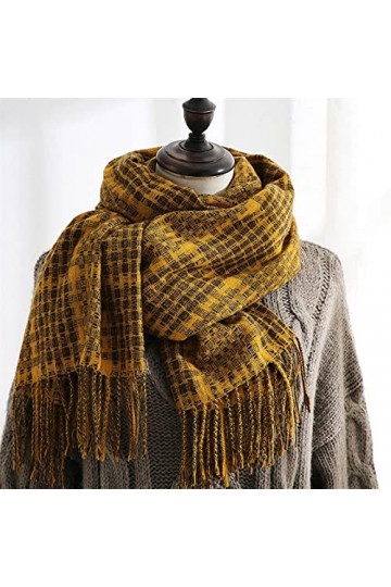 Foulard Echarpe Scarf Scarves Écharpe Imitation Femme Écharpe À Carreaux Impression Chaude Japon Et Corée du Sud Écharpe Châl