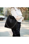 KINGGOO Conception de la Chaîne Étanche Sac Cabas Femme Hobo Bag Faux Cuir Grande Capacité Cabas Fourre Tout pour Faire du Sh