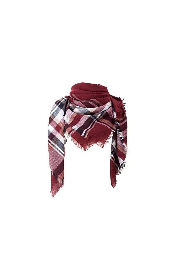 Echarpes Femme Femmes Chaud Long châle enveloppe Grandes écharpes Tricot Gland écharpe à Carreaux Viscose écharpe à Franges 