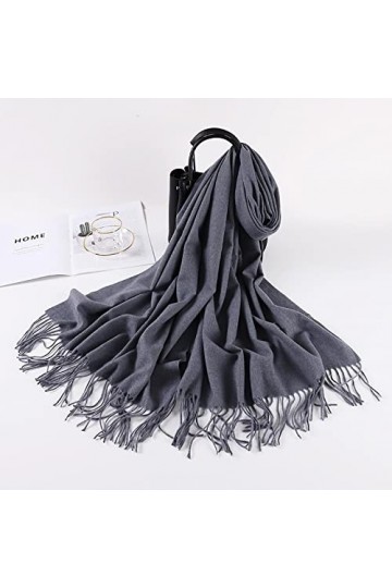 Secuos Nouvelle Écharpe en Cachemire dhiver Femmes Garder Au Chaud Foulards en Coton Hommes Nouvelle Écharpe À Glands Cadeau