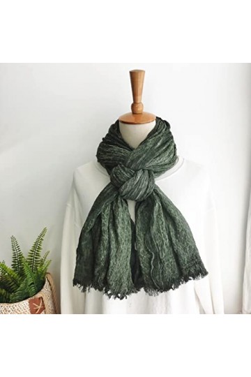 Secuos Nouveau Design Japonais Style Unisexe Hiver Écharpe Coton Plaine Couleur Unie Ong Femmes Écharpes Châle Vintage Chaud 