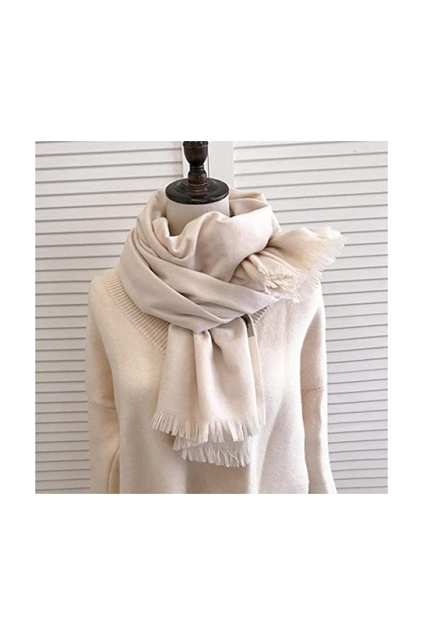 Secuos Nouvelle Écharpe Épaisse dautomne Et dhiver Couleur Pure Hommes Femmes Sauvages avec Gland Chaud Cachemire comme des