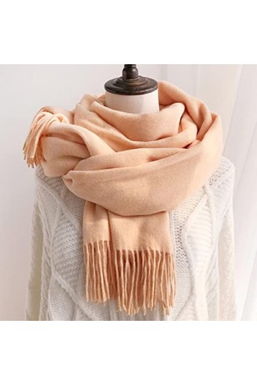 Secuos Nouveau Cachemire comme Écharpe Femmes Hiver Écharpe en Laine De Couleur Unie pour Chaud Style Coréen Frange Grand Châ