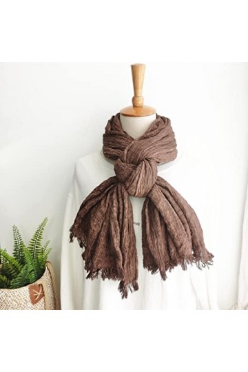 Secuos Nouveau Design Japonais Style Unisexe Hiver Écharpe Coton Plaine Couleur Unie Ong Femmes Écharpes Châle Vintage Chaud 