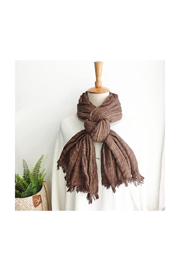 Secuos Nouveau Design Japonais Style Unisexe Hiver Écharpe Coton Plaine Couleur Unie Ong Femmes Écharpes Châle Vintage Chaud 