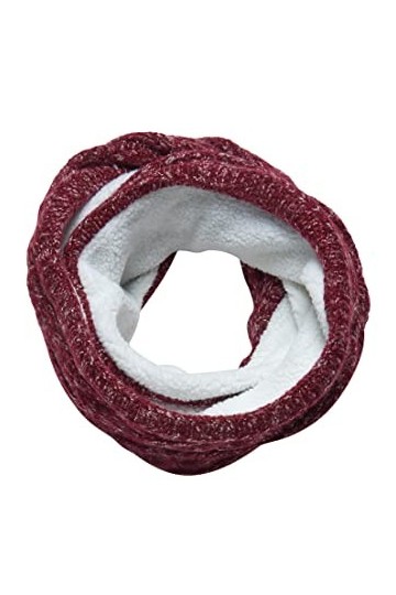 Superdry Foulard torsadé en tweed pour femme, design torsadé, doublure Sherpa, Tweed Bordeaux, taille unique