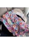 BREWIX Mode Belle Floral Wraps Foulard en Soie Musulmane, Mesdames Doux Pashmina Hijabs Gland Viscose Châle Écharpe Foulards 
