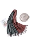 UKKO Echarpe Écharpe dhiver pour Femmes Mode Double Couleurs Latérales Lady Cashmere Écharpes Pashmina Châles Et Enveloppeme