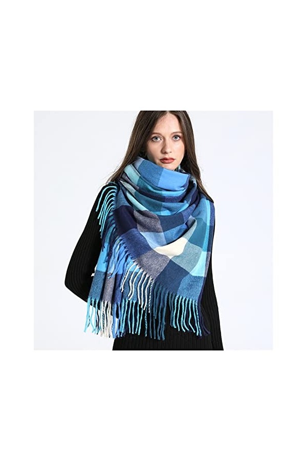 LXSWY écharpe Luxe épais Chaud Hiver écharpe Design imprimé Femmes Cachemire Pashmina châle Dame Wrap Gland écharpes tricoté 