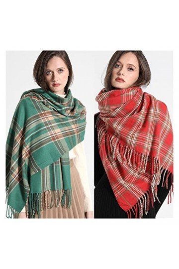 LXSWY écharpe Luxe épais Chaud Hiver écharpe Design imprimé Femmes Cachemire Pashmina châle Dame Wrap Gland écharpes tricoté 