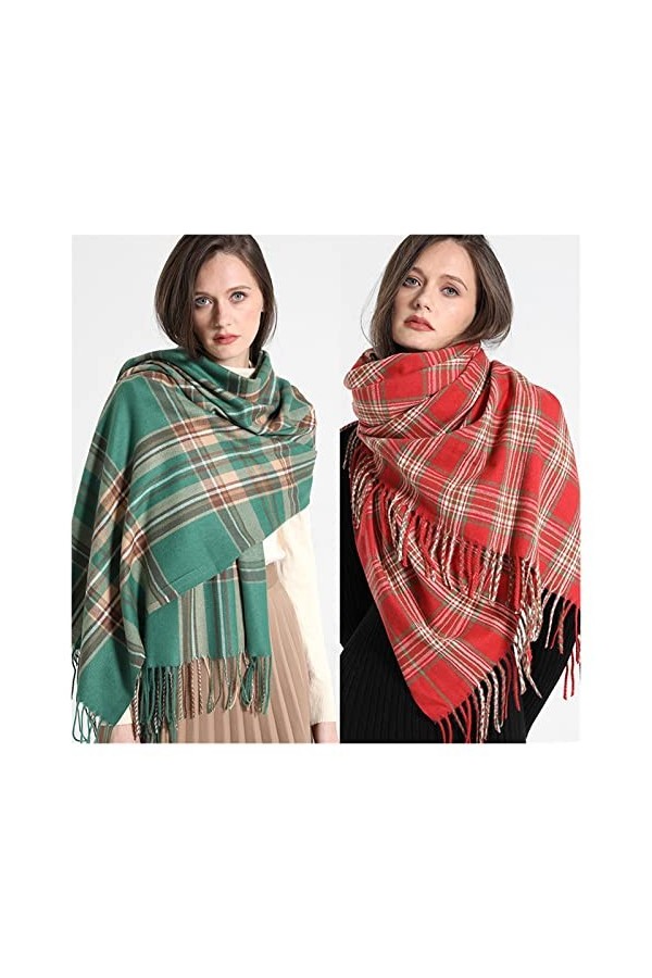 LXSWY écharpe Luxe épais Chaud Hiver écharpe Design imprimé Femmes Cachemire Pashmina châle Dame Wrap Gland écharpes tricoté 