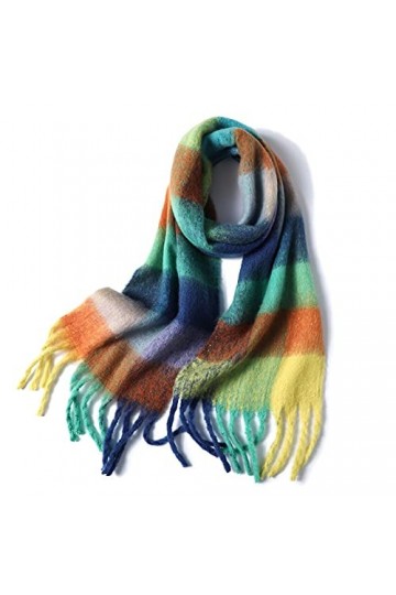 éCharpe De Mode Écharpe à carreaux Fauche Hiver Pashmina Châles Châles Cachemire Épais Épaisse Dame Tassel Foulards chauds Éc