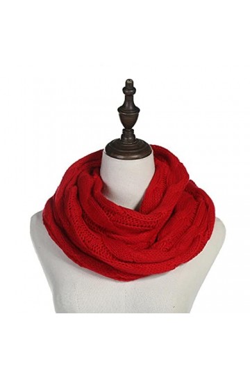 SERUMY Écharpes Tricotées Nouvelles Femmes Couleurs De Couleur Un Câble en Laine De Tricot De Snood Infiniment Écharpe Hivern