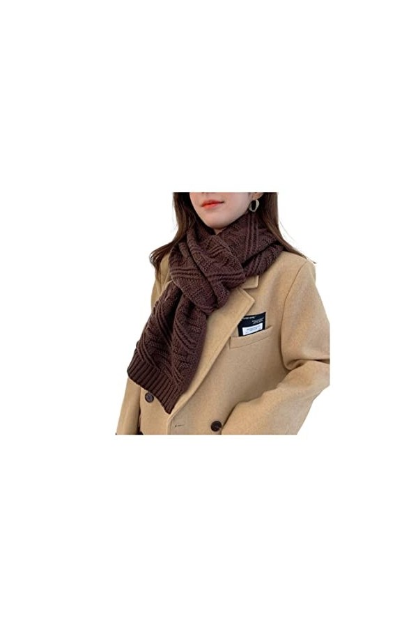 SERUMY Écharpes Tricotées Écharpe De Couleur Unie pour Femmes Châle Chaude Et Châch-3,One Size