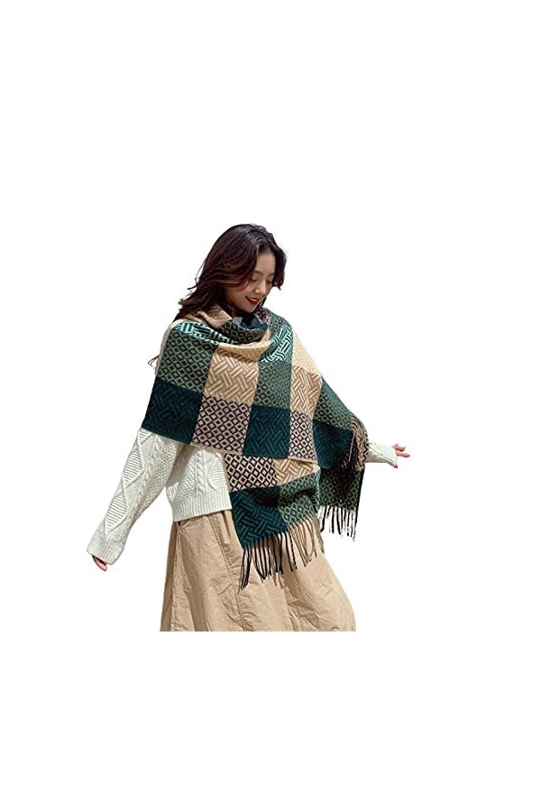 Foulard Echarpe Scarf Scarves Écharpe À Carreaux pour Femmes Écharpe Châle Épais À La Mode pour La Nouvelle Taille Unique À L