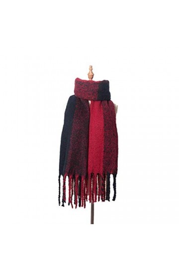 Foulard Echarpe Scarf Scarves Nouveau Mode Grossier Gland Écharpe À Carreaux Cercle Sable Rugueux Épaissir Écharpe À Carreaux