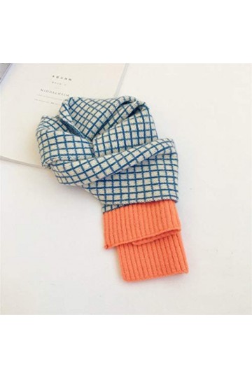 Écharpe Chale Femme Écharpes à Carreaux en Laine tricotée dhiver épaissir Les Enfants Chauds châle châle Patchwork Écharpe 