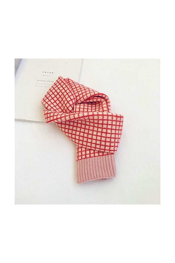 Écharpe Chale Femme Écharpes à Carreaux en Laine tricotée dhiver épaissir Les Enfants Chauds châle châle Patchwork Écharpe 