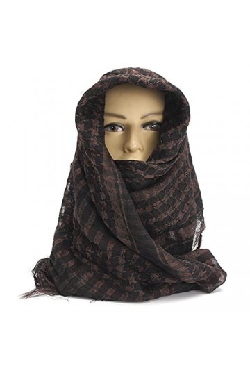 Foulard Femme Cheveux Echarpe Soie Écharpes De Sport Écharpe À Carreaux À Franges pour Hommes pour Femmes Wrap Châle Café