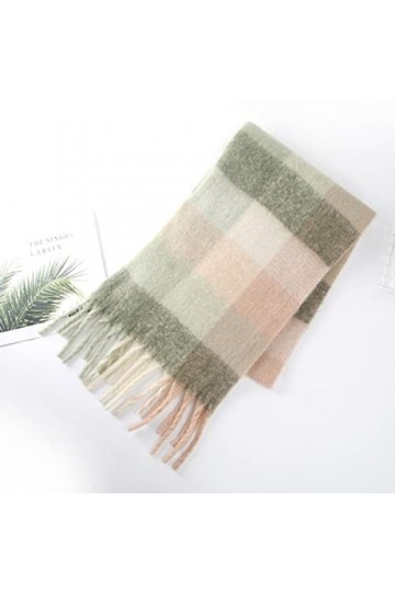 Foulard Femme Soie Cheveux pour De Hiver en Echarpe Dames Écharpe Dames Plaid Frange Enveloppe Épaisse Châle Cheveux Femmes C