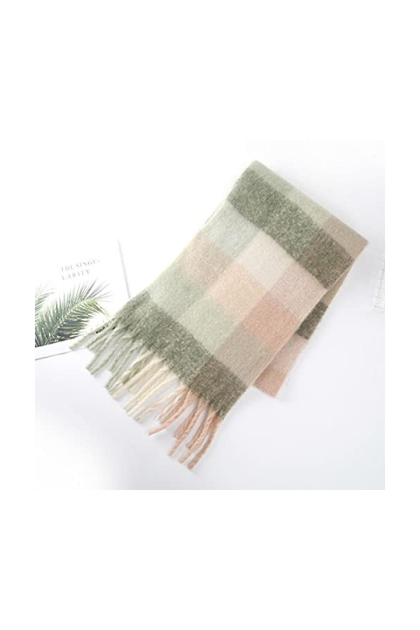 Foulard Femme Soie Cheveux pour De Hiver en Echarpe Dames Écharpe Dames Plaid Frange Enveloppe Épaisse Châle Cheveux Femmes C