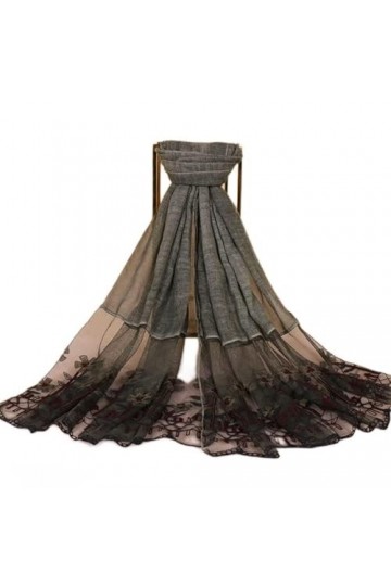 PacuM Mode plaine dentelle Hijab, printemps automne solide Wrap Pashmina écharpe Floral Patchwork coton châle écharpe écharpe