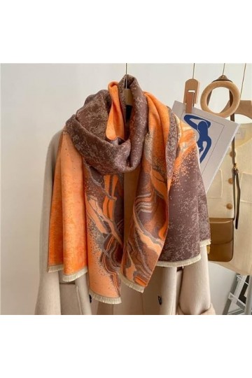 LvSenLin Automne Hiver Echarpe Femmes Pashmina Châles et enveloppes Couverture en Cachemire Étoles épaisses Chaudes pour Lady