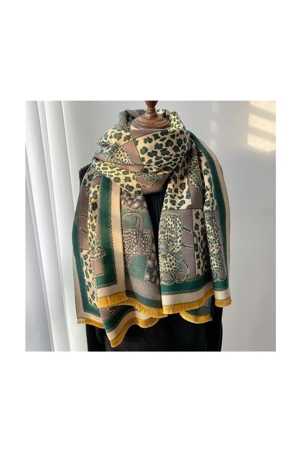 LvSenLin Automne Hiver Echarpe Femmes Pashmina Châles et enveloppes Couverture en Cachemire Étoles épaisses Chaudes pour Lady