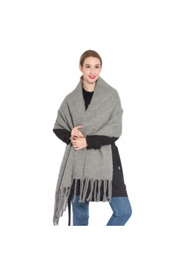 TOBILE Echarpe Femme Femmes Châles Épais Enveloppement Écharpe Hivernale Mode Chaude Couleur Massive Pashmina Foulards-66
