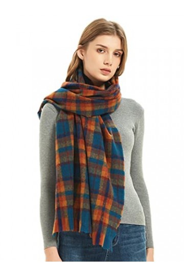 Bysonglezai Foulard Femme Echarpe Homme Châle Femmes Écharpe Automne Hiver Style Preppy Écharpe À Carreaux Unisexe Onesize Bl