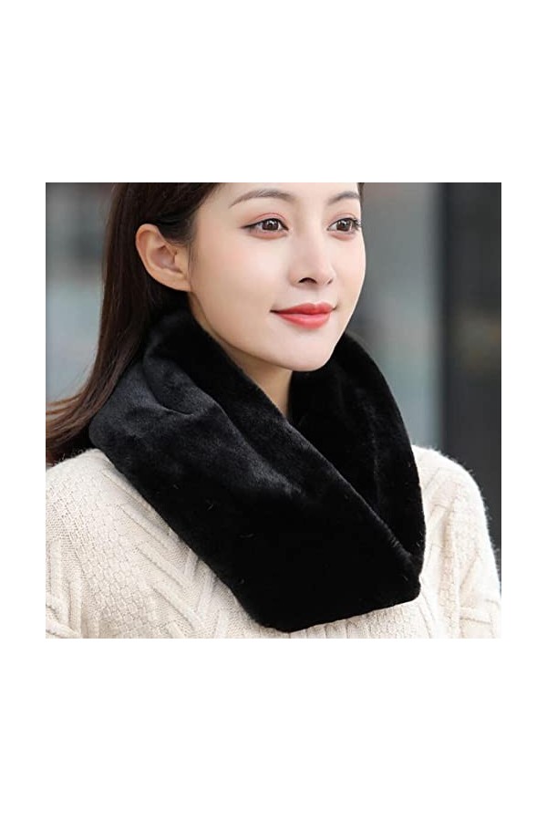 Bysonglezai Foulard Femme Echarpe Homme Châle Coupe Écharpe Hiver Épaissir Double Face en Peluche Pull Faux Col Protège-Cou S