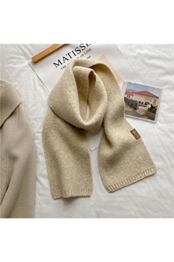 Bysonglezai Mode Coton Tricoté Col Echarpe pour Femmes Doux Élastique Fil Élastique Foulards Simple Solide Foualrd WYD27-5