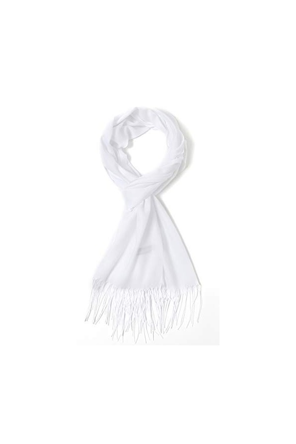 Châles et écharpes pashmina pour femme - Pour fête de mariage - Longue mode - Solide - Avec franges - - taille unique
