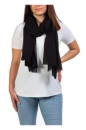 Rinto Châle pashmina en tissu doux 100 % coton pour femme, couleurs unies, pour robe de mariage, robe de soirée, couverture, 