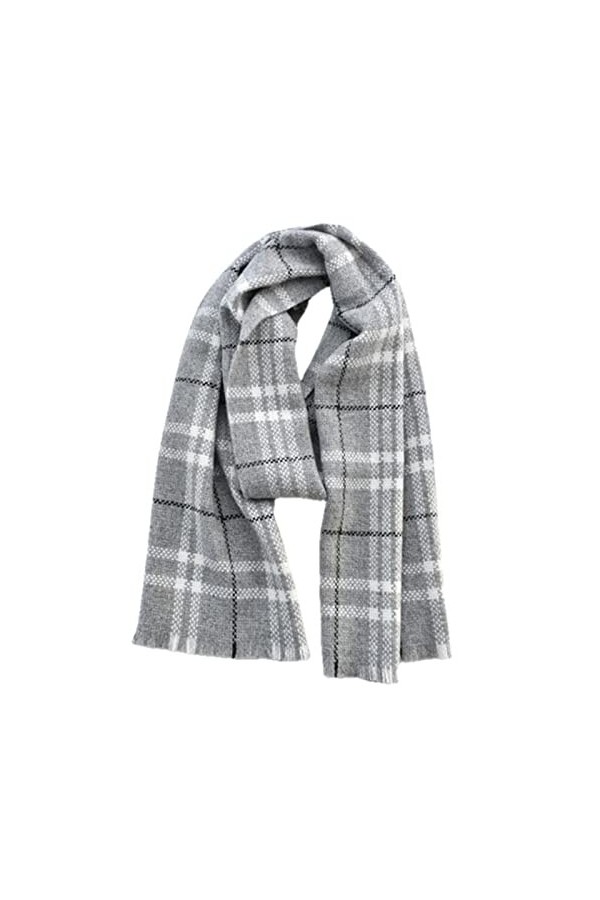 UKKO Echarpe Femme Laine Châle Classique Gris Écharpe Longue Écharpe Femme Hiver Hiver Mode Décontracté Bandana Chaud Pashmin