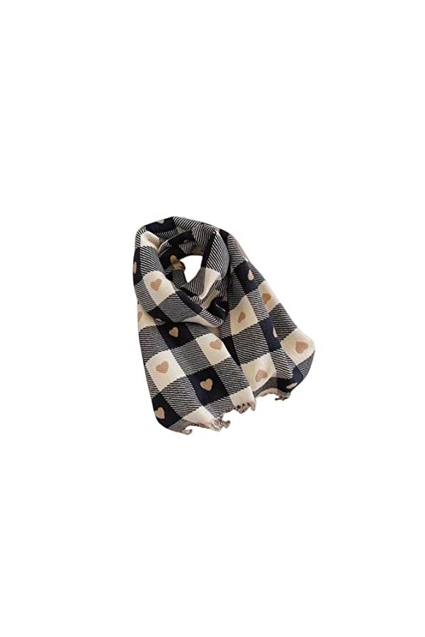 SERUMY Écharpes Tricotées Marque Femmes Tricotées Cœur À Carre-98