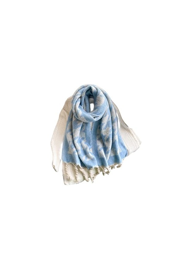SERUMY Foulards Écharpe en Cachemire Chauffeur Chaud pour Les Femmes Neckerchief Long Châle Épais Imprimé Hiver-Wt71-6