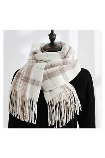 Tbkoly Châle à la Mode Wrap Echarpes Poncho Écharpe, Femmes Luxe Style Coréen Plaid Doux Gland Femelle Rose Foulard Long Châl